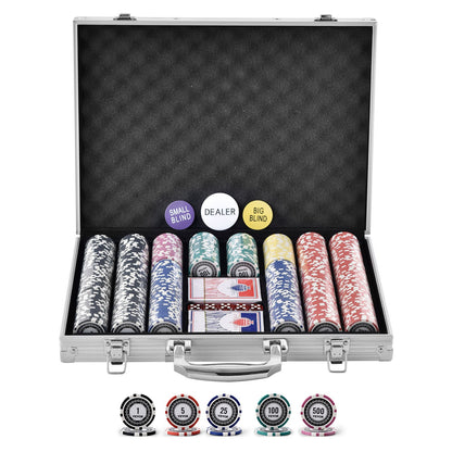 VEVOR Poker Chip Set, 500-Piece Poker Set, Complete Poker Playing Game Set with