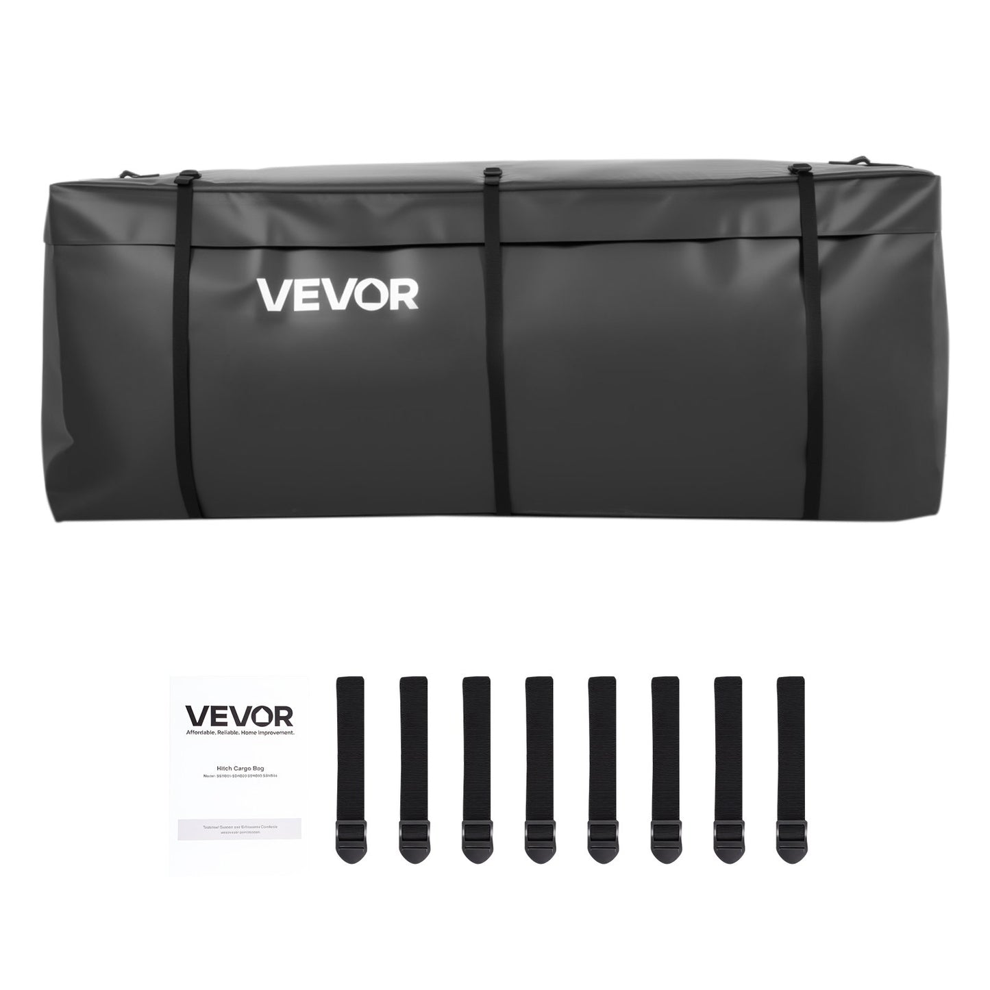 Hitch Cargo Carrier Bag, Waterproof 840D PVC, 118.5 x 51 x 50 cm (12 Cubic Feet), Heavy Duty Cargo Bag for Truck Bed Storage with Reinforced Straps, Suitable for Car SUV Vans Hitch Basket
