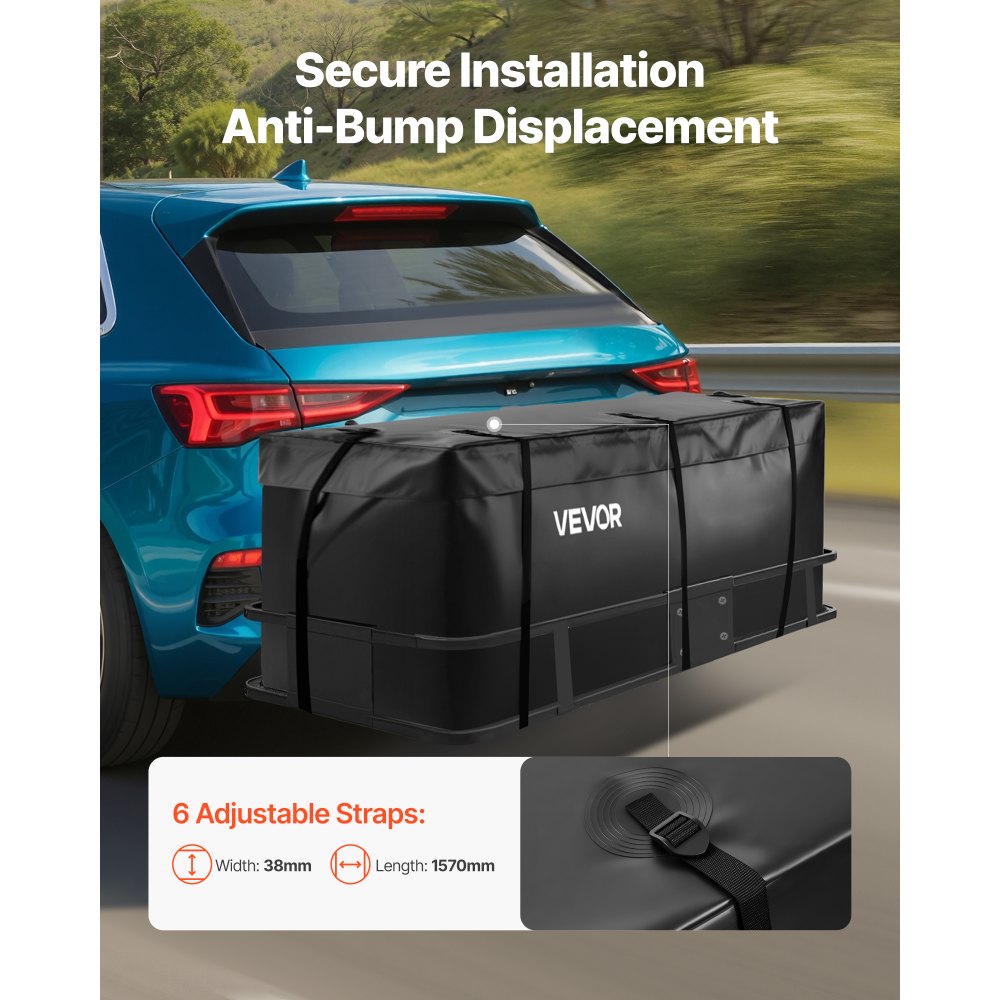 VEVOR Hitch Cargo Carrier Bag 146 x 49.5 x 60.5 cm (16 Cubic Feet) Waterproof