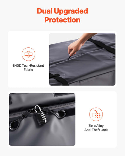 Hitch Cargo Carrier Bag, Waterproof 840D PVC, 152 x 61 x 77.8 cm (25 Cubic Feet), Heavy Duty Cargo Bag for Truck Bed Storage with Reinforced Straps, Suitable for Car SUV Vans Hitch Basket