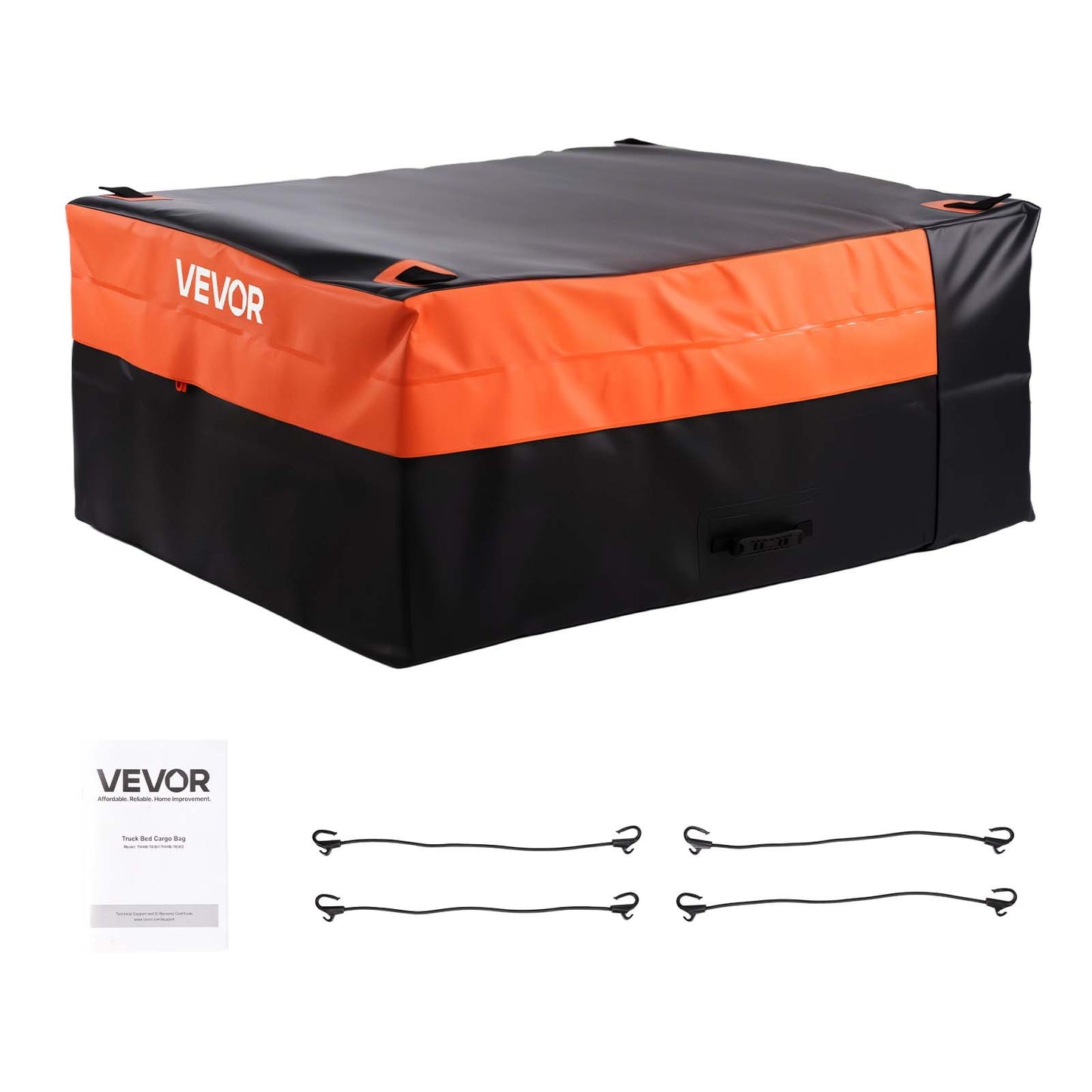 Truck Bed Cargo Bag, Waterproof 840D PVC, 130 x 102 x 55.5 cm (26 Cubic Feet), Heavy Duty Cargo Bag for Truck Bed with 4 Bungee Cords with Hooks, Fits a Variety of SUV and Pickup Trucks