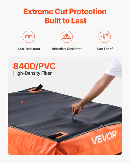 Truck Bed Cargo Bag, Waterproof 840D PVC, 130 x 102 x 55.5 cm (26 Cu. ft), Heavy Duty Cargo Bag for Truck Bed with Bungee Cords, Net and Carabiners, Fits a Variety of SUV & Pickup Trucks
