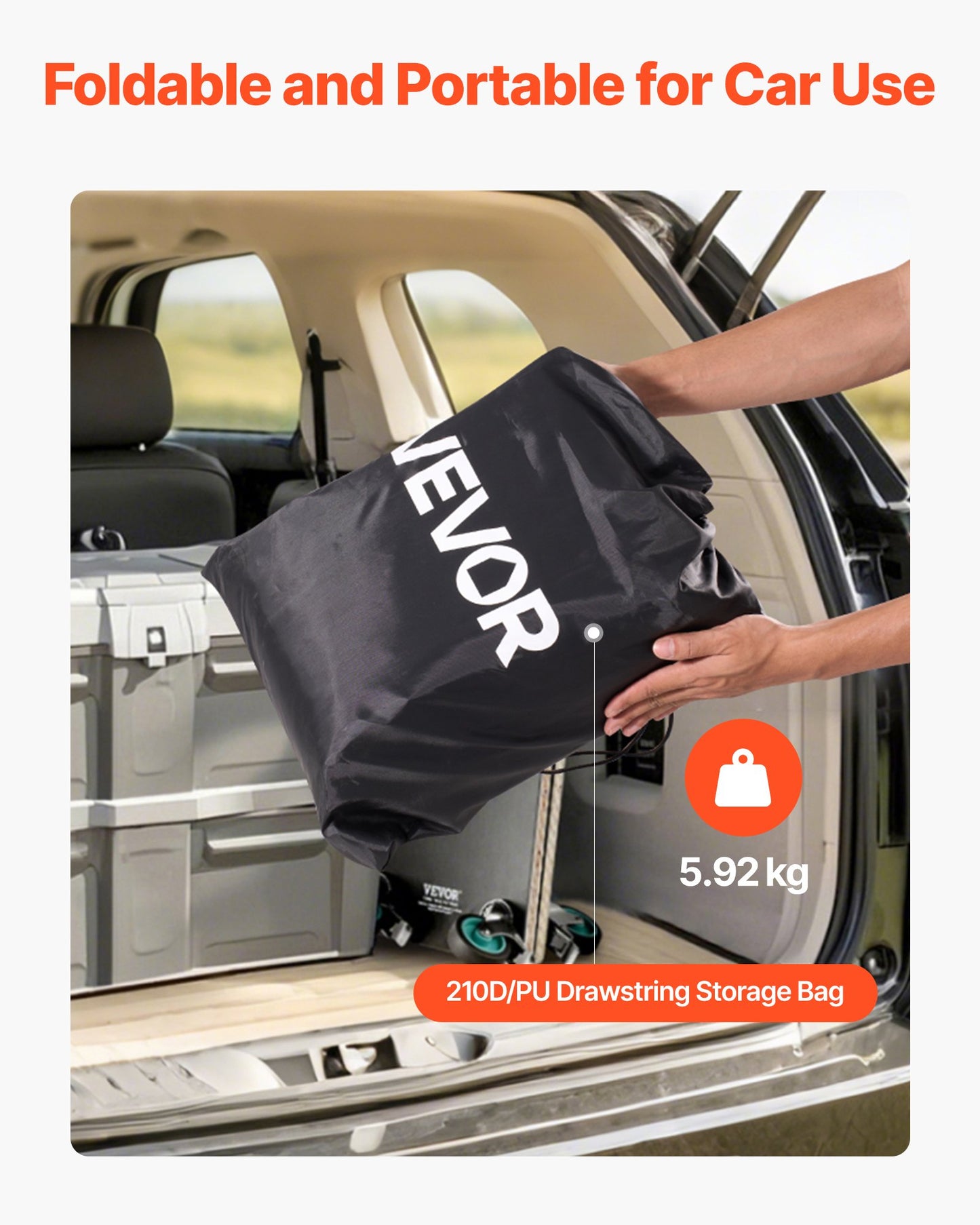 Truck Bed Cargo Bag, Waterproof 840D PVC, 130 x 102 x 55.5 cm (26 Cu. ft), Heavy Duty Cargo Bag for Truck Bed with Bungee Cords, Net and Carabiners, Fits a Variety of SUV & Pickup Trucks