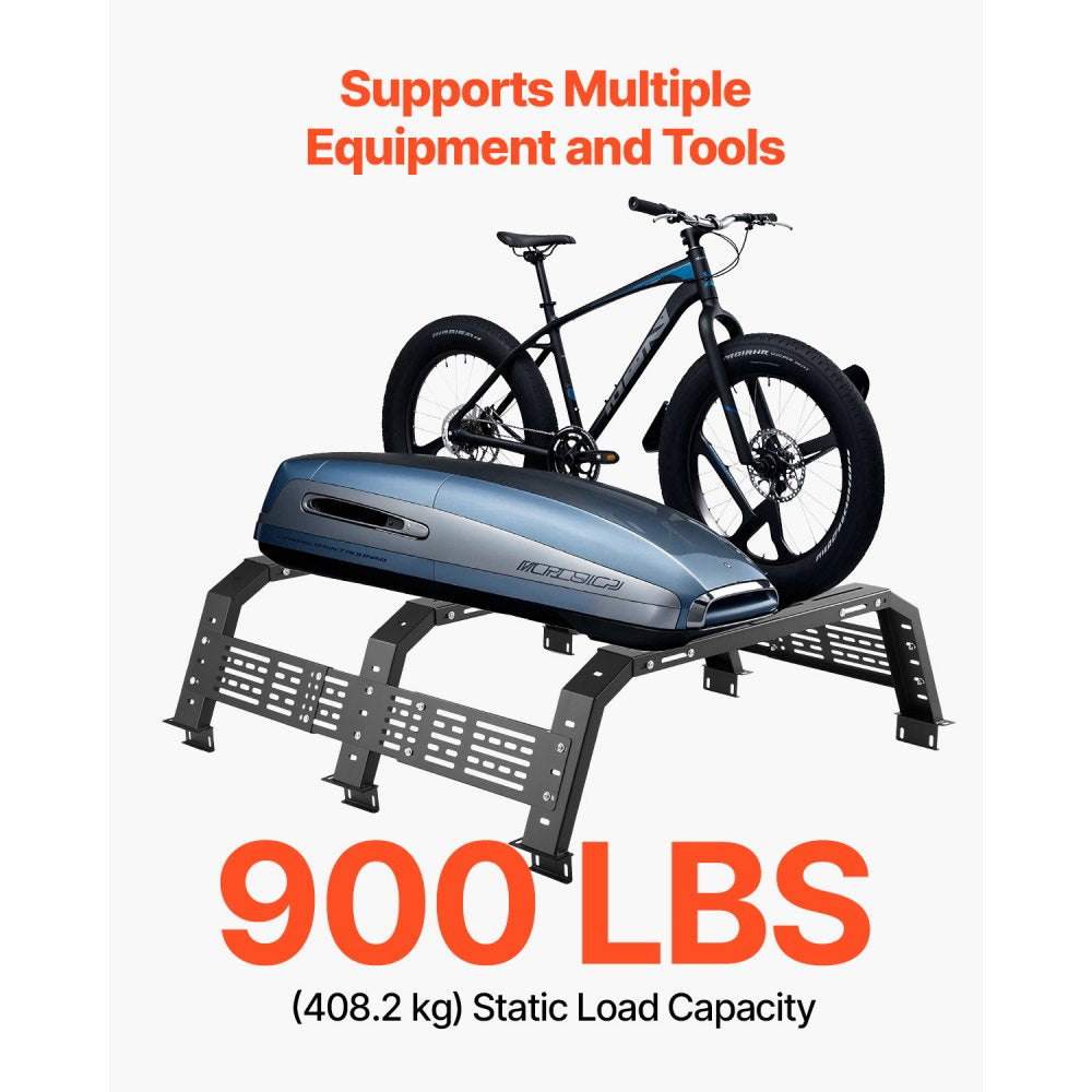 VEVOR Overland Truck Bed Rack 408.2 kg Capacity Fit Full Size & Mid-Size Trucks
