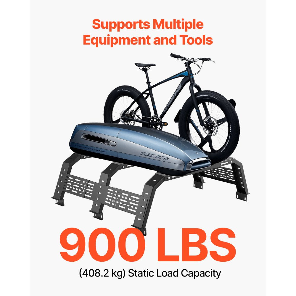 VEVOR Overland Truck Bed Rack 408.2 kg Static Capacity Fit Tacoma/Gladiator JT