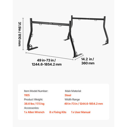VEVOR Truck Ladder Rack Universal Cargo Rack 362.9 kg Capacity for Large Cargo