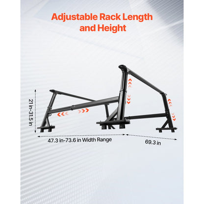 VEVOR Truck Ladder Rack Non-Drilling Bed Rack 362.9 kg Capacity for Large Cargo