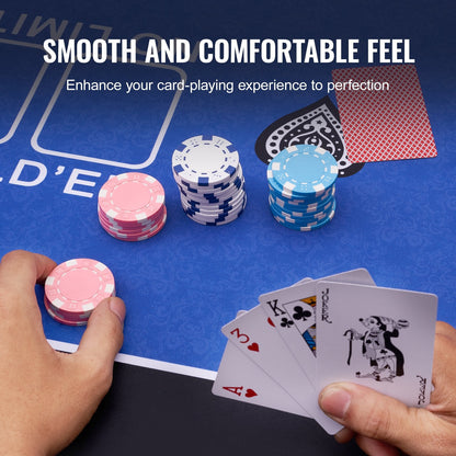 Foldable Blue Poker Table Top for 6-8 Players, 1.8 x 0.9 Meters, with Carry Bag