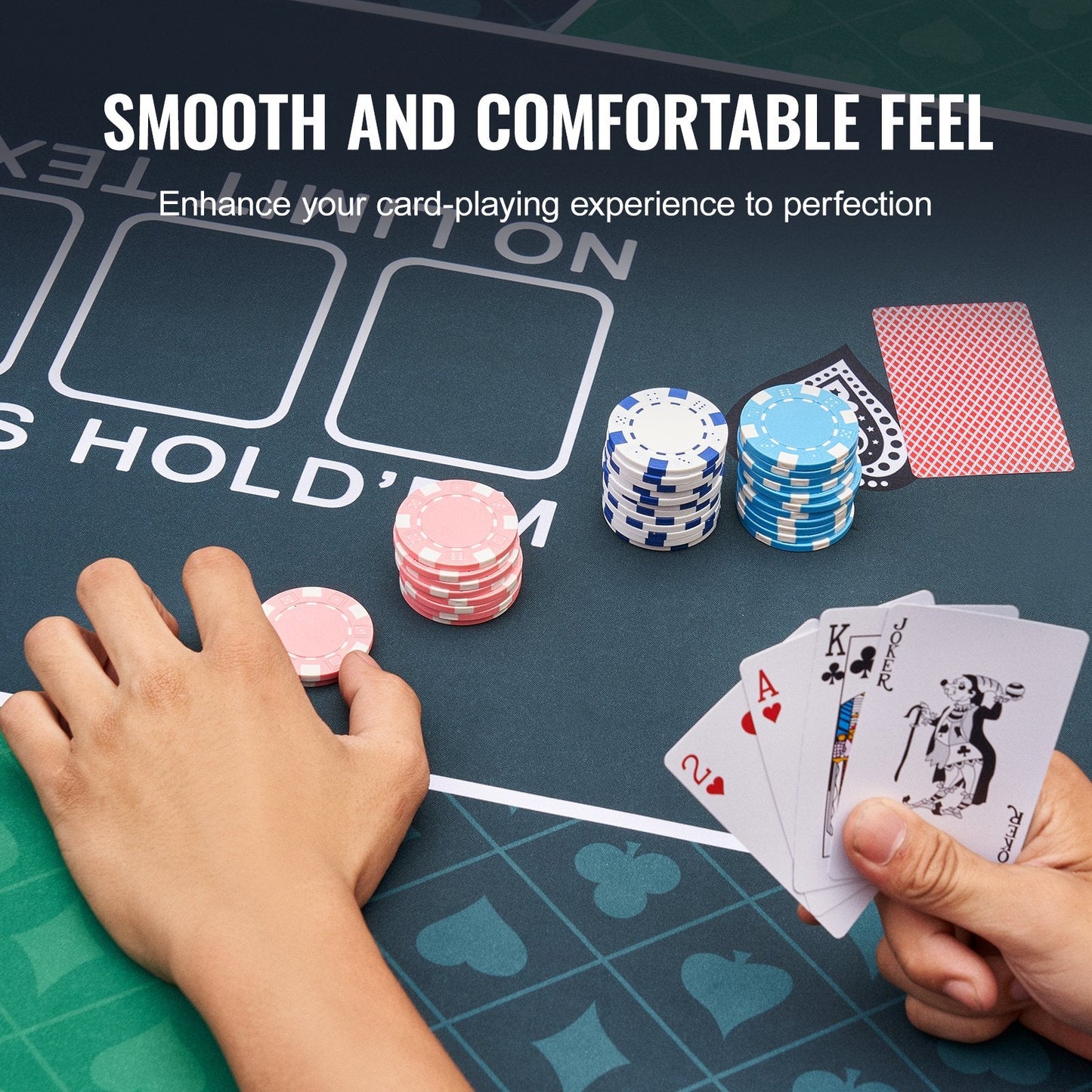 Foldable Green Poker Table Mat for 6-8 Players with Carry Bag, 1.8 x 0.9m