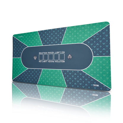 Foldable Green Poker Table Mat for 6-8 Players with Carry Bag, 1.8 x 0.9m