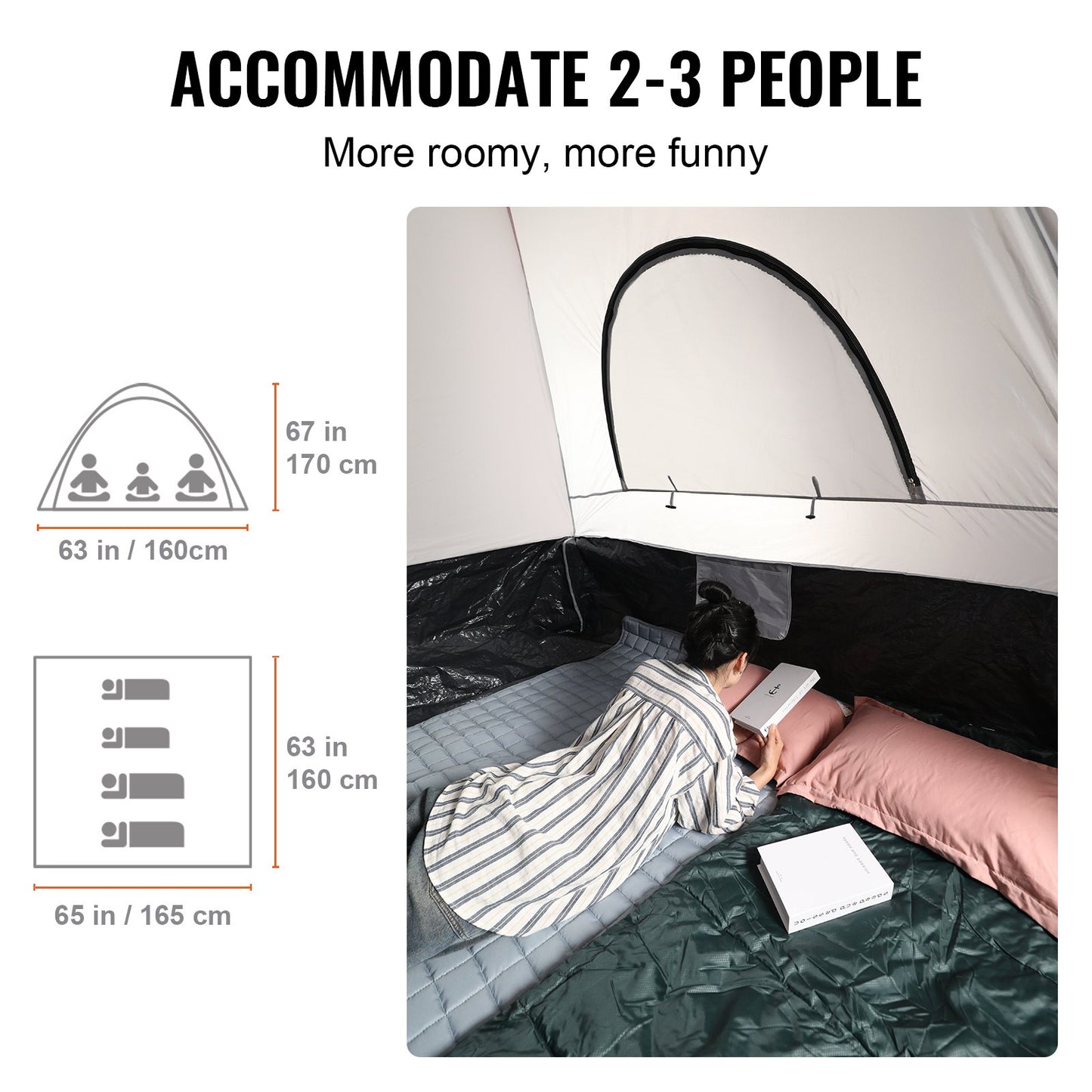 VEVOR Truck Bed Tent, 5.5'-6' Pickup Truck Tent with Rain Layer and Carry Bag, Waterproof