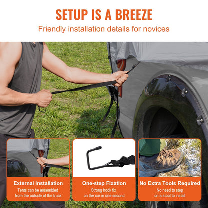 Pickup Truck Bed Tent with Rain Layer, Fits 1.95-2 Meter, Waterproof for Camping