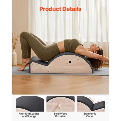 VEVOR Pilates Spine Corrector Arc Fitness Accessory Spine Exercises Rubber Wood