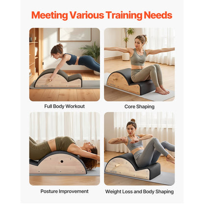 VEVOR Pilates Spine Corrector Arc Fitness Accessory Spine Exercises Rubber Wood