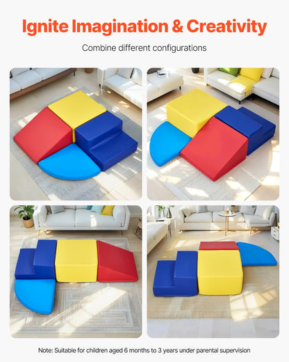 VEVOR Climbing Toys 4 Piece Foam Climbing Blocks for Toddlers and Preschoolers