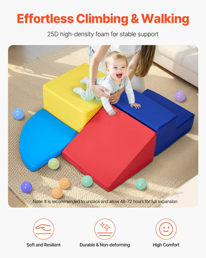 VEVOR Climbing Toys 4 Piece Foam Climbing Blocks for Toddlers and Preschoolers