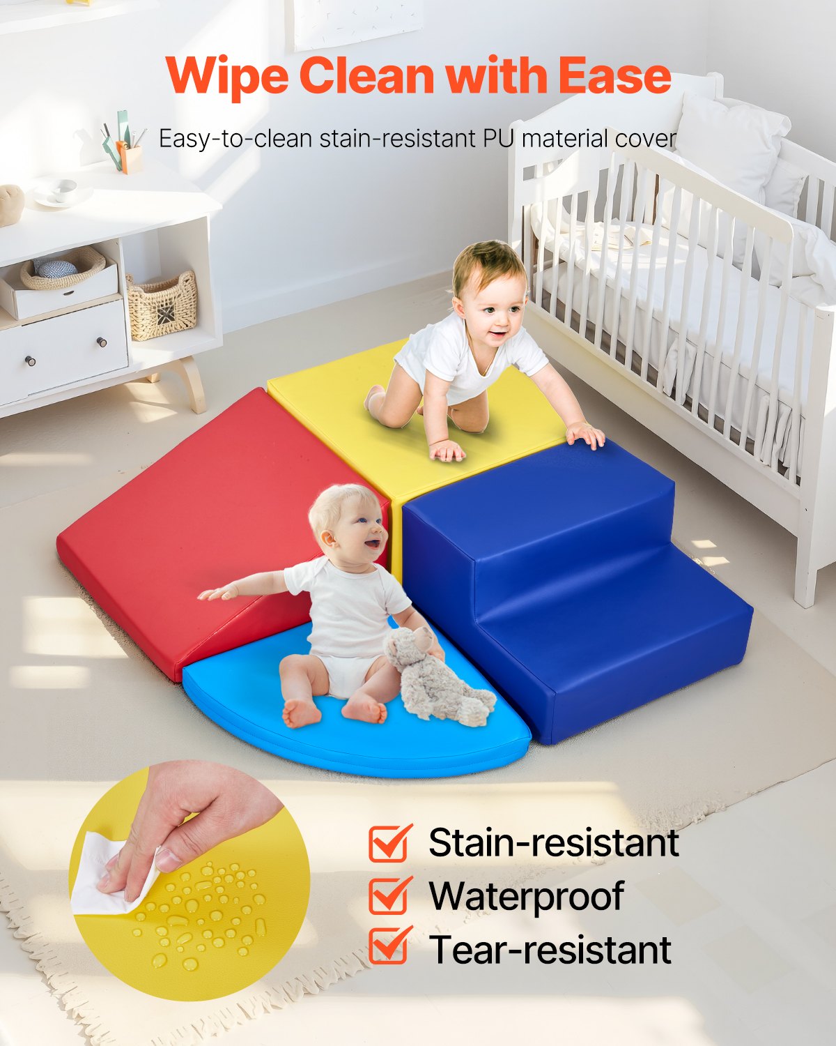 VEVOR Climbing Toys 4 Piece Foam Climbing Blocks for Toddlers and Preschoolers