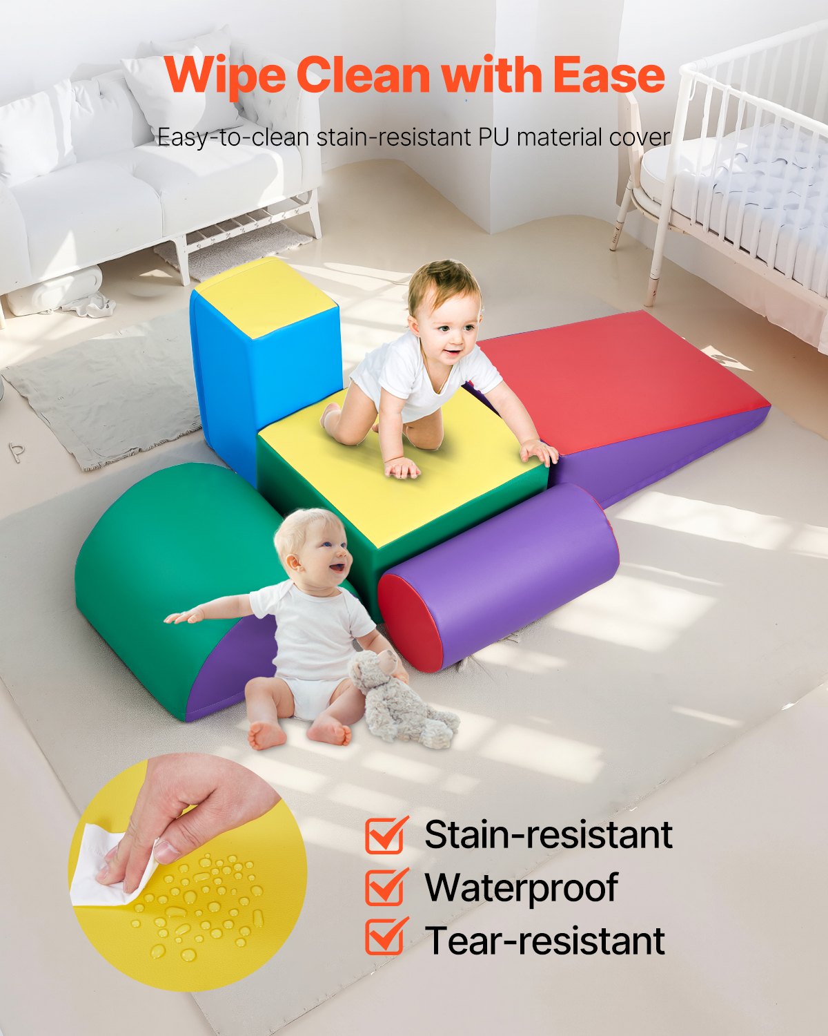 VEVOR Climbing Toys 5 Piece Foam Climbing Blocks for Toddlers and Preschoolers