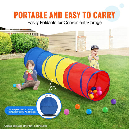 Colorful Kids Pop-Up Play Tunnel Tent for Indoor/Outdoor Fun, 0.45m x 1.8m