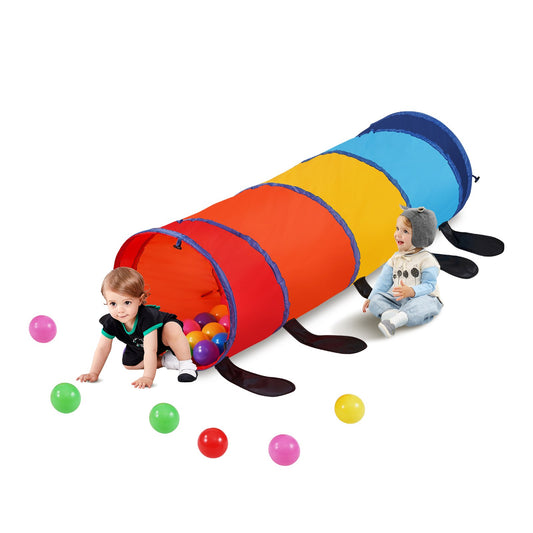 VEVOR Kids Play Tunnel Tent for Toddlers, Colorful Pop Up Caterpillar Crawl Tunnel