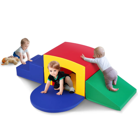 VEVOR Toddler Climbing Toys Indoor, 5 Piece Climb, Crawl and Tunnel Soft Play Equipment,