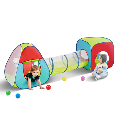 3-in-1 Kids Play Tent with Tunnel, Indoor/Outdoor, Ages 3+, Easy Setup