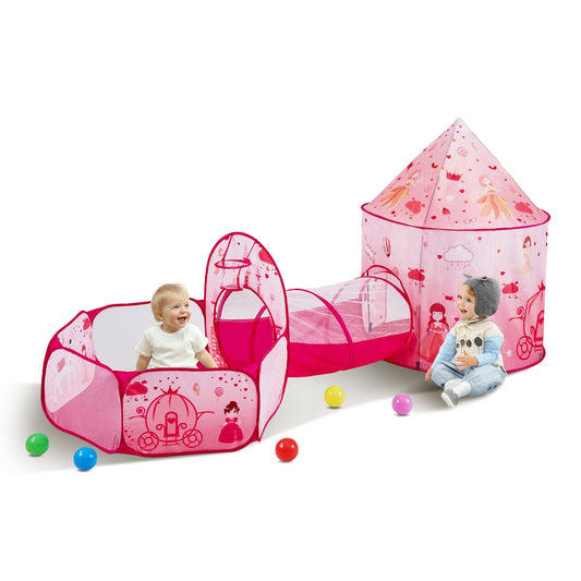 VEVOR 3 in 1 Kids Play Tent with Tunnel for Girls, Princes, Boys, Babies and Toddlers,