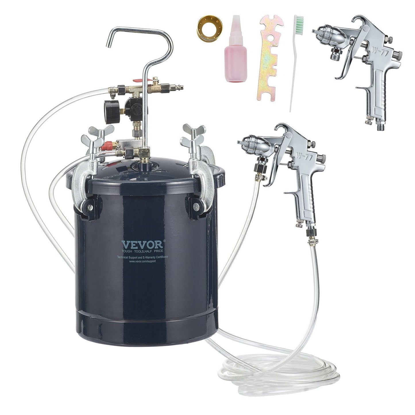10L Air Paint Pressure Pot Tank with Dual Nozzles for Industrial & Home Use