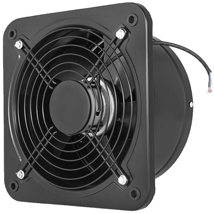 Industrial Metal Axial Exhaust Fan - 0.25m Opening, 1680 m³/h Airflow, Quiet Operation