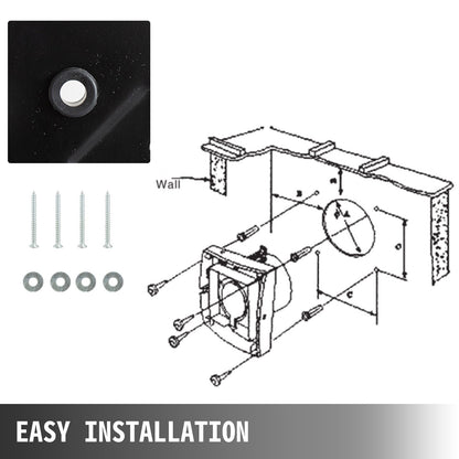 VEVOR Industrial Ventilation Extractor Metal Axial Exhaust Commercial 12 inch Air