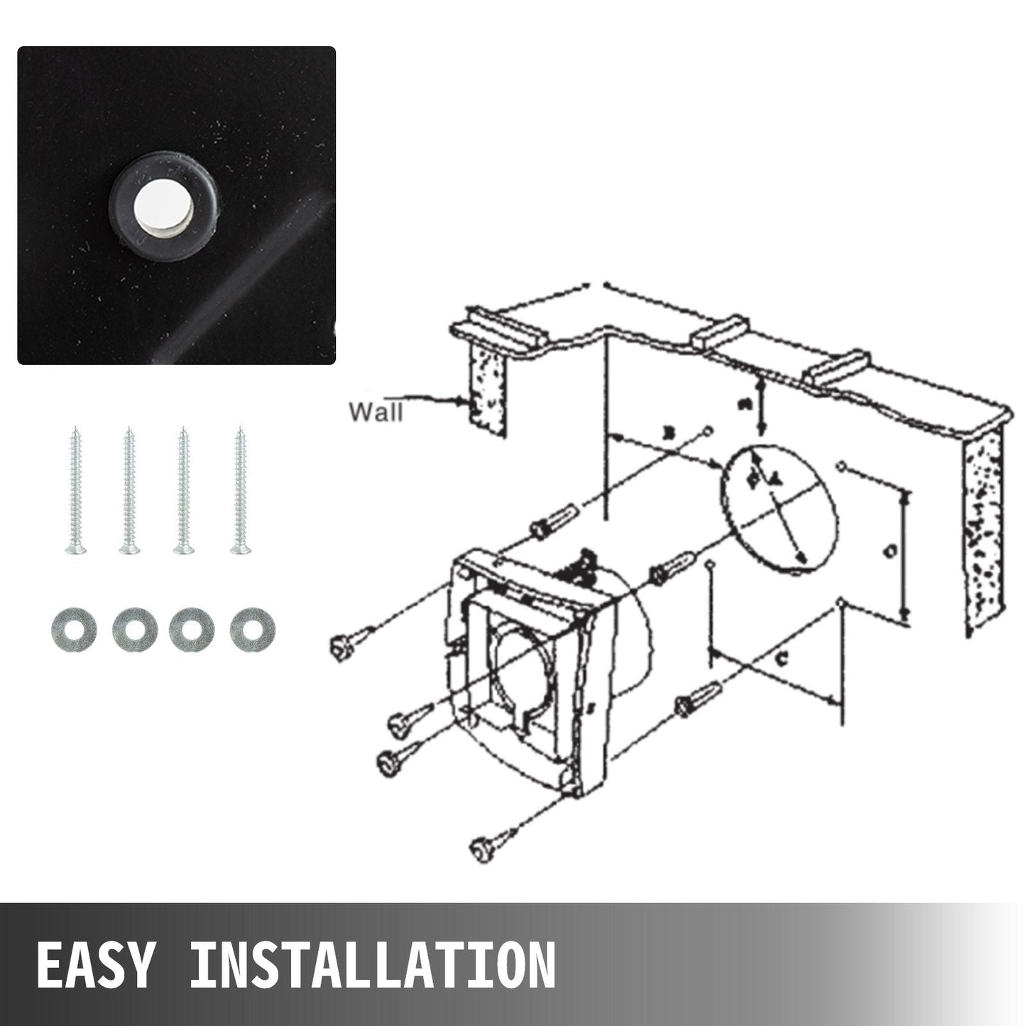 Industrial Metal Axial Exhaust Fan - 0.25m Opening, 1680 m³/h Airflow, Quiet Operation