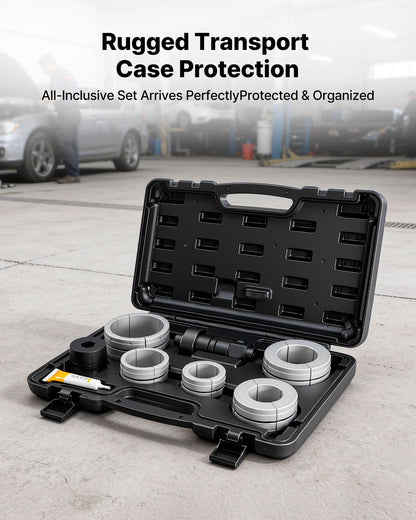 Exhaust Pipe Expander Tool Kit, 41.27mm - 107.95mm Exhaust Pipe Stretcher, Muffler Pipes Spreader with 7 Heavy-Duty Collects & Storage Case, Automotive Car Tool Kit for Tailpipes Tubes