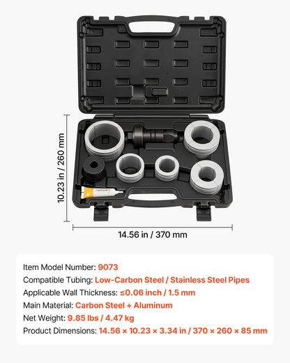 Exhaust Pipe Expander Tool Kit, 41.27mm - 107.95mm Exhaust Pipe Stretcher, Muffler Pipes Spreader with 7 Heavy-Duty Collects & Storage Case, Automotive Car Tool Kit for Tailpipes Tubes