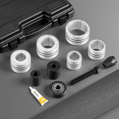 Exhaust Pipe Expander Tool Kit, 41.27mm - 107.95mm Exhaust Pipe Stretcher, Muffler Pipes Spreader with 7 Heavy-Duty Collects & Storage Case, Automotive Car Tool Kit for Tailpipes Tubes