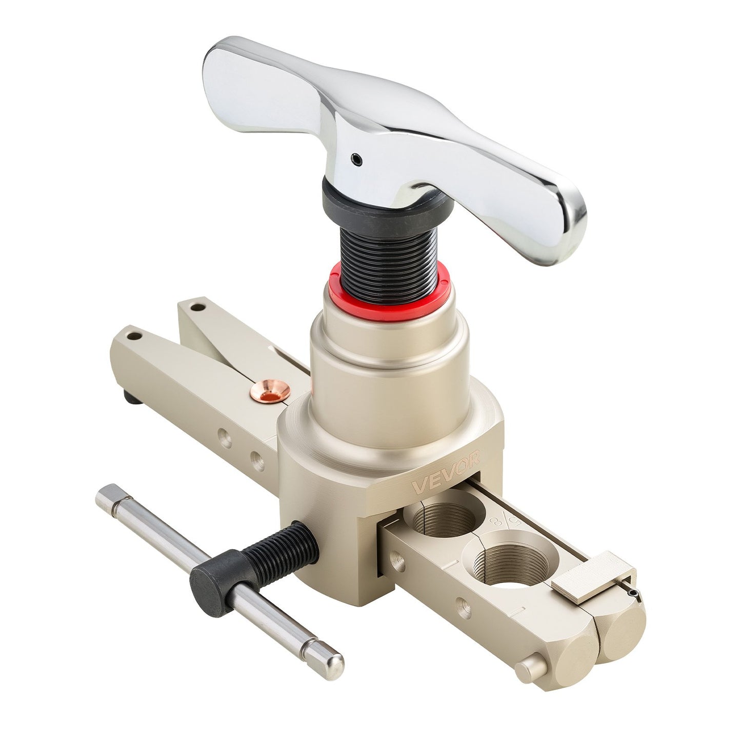 Flaring Tool HVAC, 45° Eccentric Single Flaring Tool for 1/4"-3/4" & 6-19mm Copper Aluminum Tubes - with Metric & SAE Clamps, Tube Cutter & Toolbox for Refrigeration Air Conditioner Repair