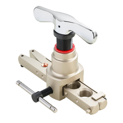 Flaring Tool HVAC, 45° Eccentric Single Flaring Tool for 1/4"-3/4" & 6-19mm Copper Aluminum Tubes - with Metric & SAE Clamps, Tube Cutter & Toolbox for Refrigeration Air Conditioner Repair