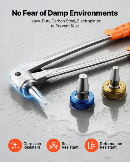 PEX Pipe Expander Tool Kit, Manual Tubing Expansion Tool for 9.52mm 12.7mm 19mm 25.4mm PEX Pipes - with 4 Expanding Heads, Pipe Cutter & Toolbox for Radiant Heating & Water Plumbing System