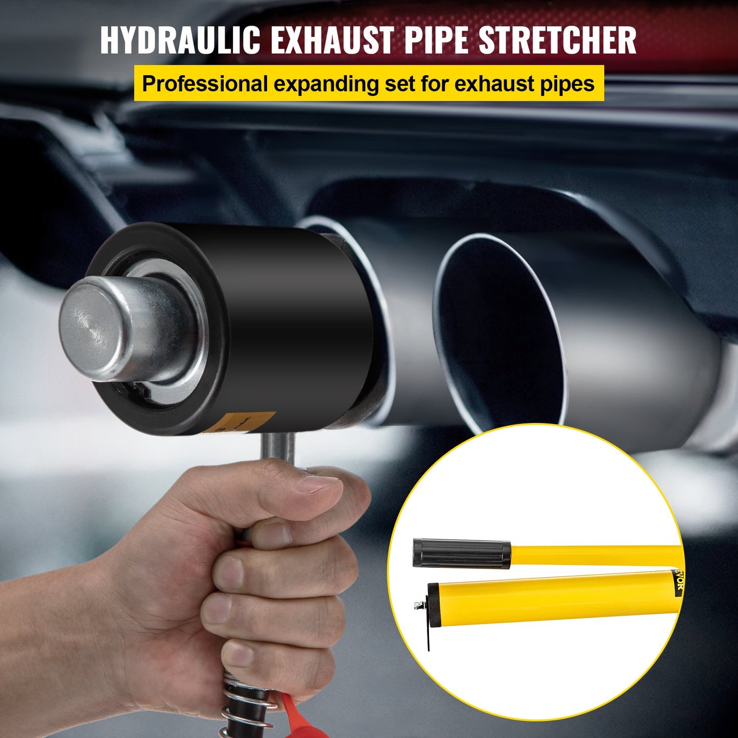 VEVOR Hydraulic Exhaust Pipe Expander, 1-5/8" to 4-1/4" size, 10 T Manual Hydraulic
