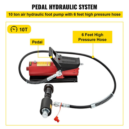 Hydraulic Pipe Expander with 10 Ton Pedal Pump for Car Repair, 0.04-0.11 m Size