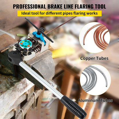 Brake Line Flaring Tool: 45° Flares for Various Tube Sizes, Car Repair Compatible