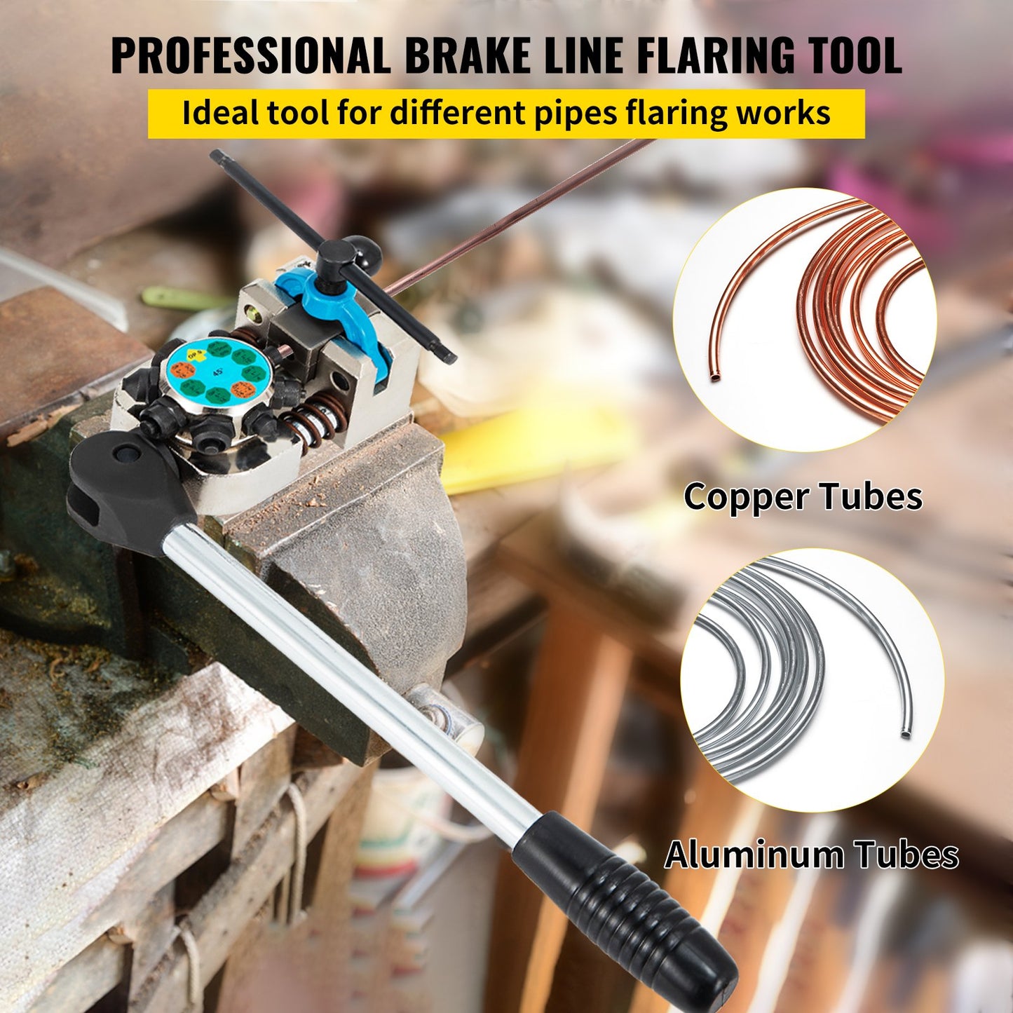 VEVOR Brake Line Flaring Tool, 45 Degree Single, Double, and Bubble Flares for 3/16",