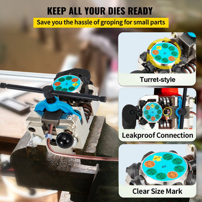 Brake Line Flaring Tool: 45° Flares for Various Tube Sizes, Car Repair Compatible