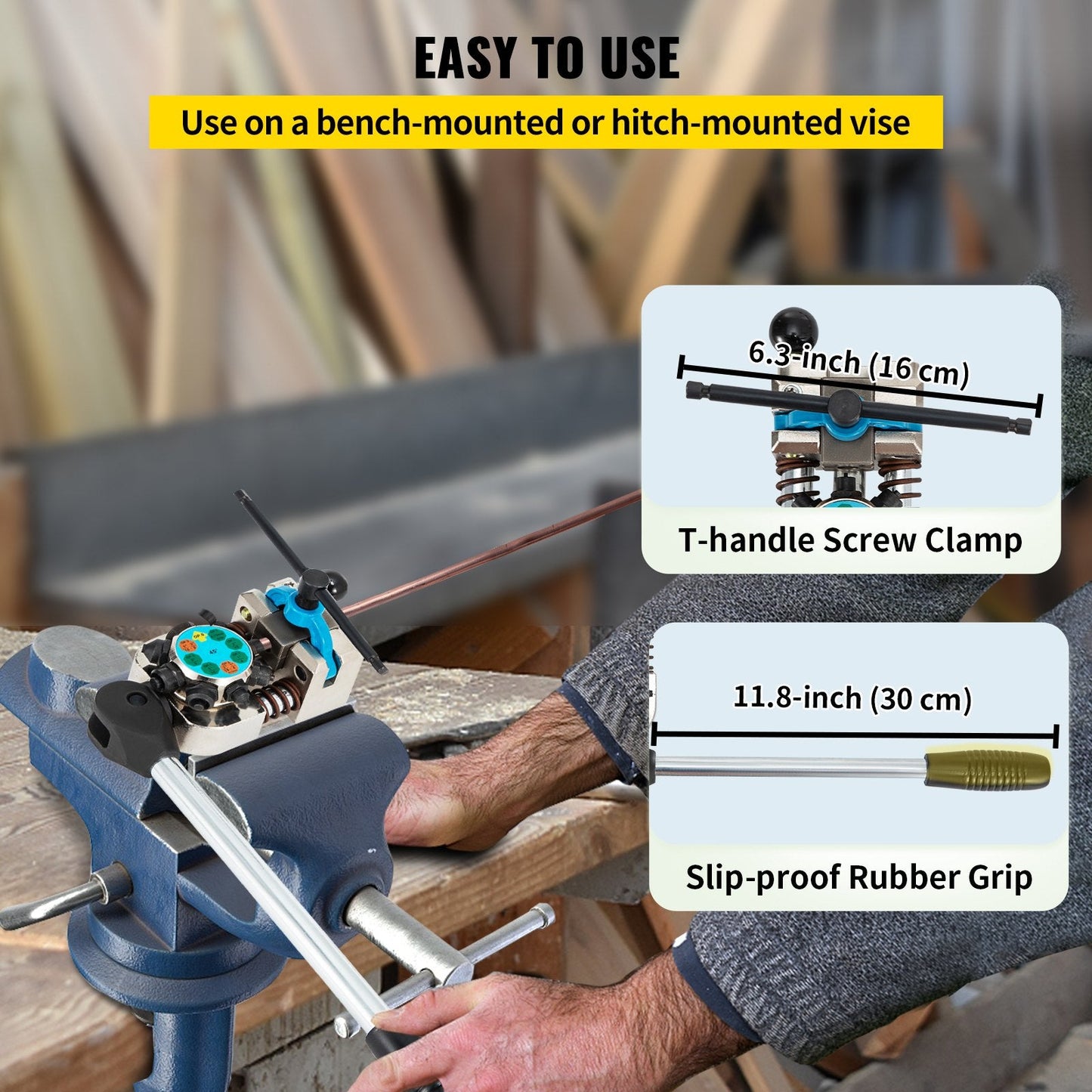Brake Line Flaring Tool: 45° Flares for Various Tube Sizes, Car Repair Compatible