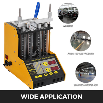 4-Cylinder Auto Fuel Injector Cleaner & Tester with Ultrasonic Cleaning