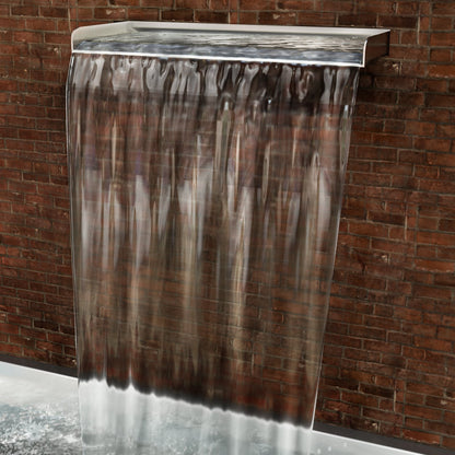 Waterfall Pool Fountain 30 x 11.5 x 8 cm Rectangular Pool Fountain Constructed Stainless Steel Swimming Pond Waterfall Blade Cascade for Garden Pond Indoors And Outdoors