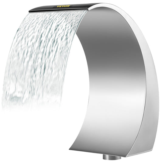 11.8" x 23.6" x 17.7" Stainless Steel Decorative Waterfall Pool Fountain For Garden