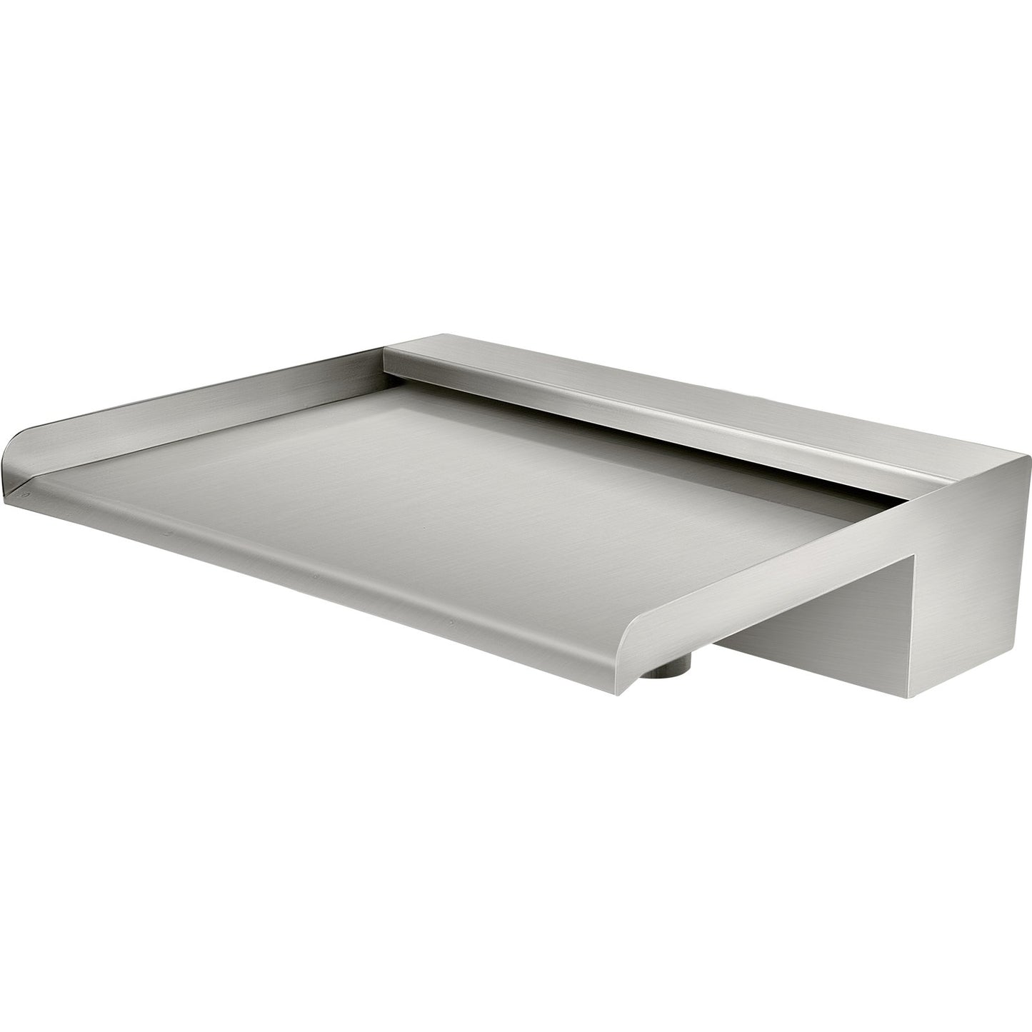 Waterfall Blade, 30cm Stainless Steel Waterfall Spillway, Rectangular Waterfall Pool Fountain, Cascade Blade with Connector, Hose, Clamp & PTFE Tape, Water Blade for Koi Fish Pond, Water Feature