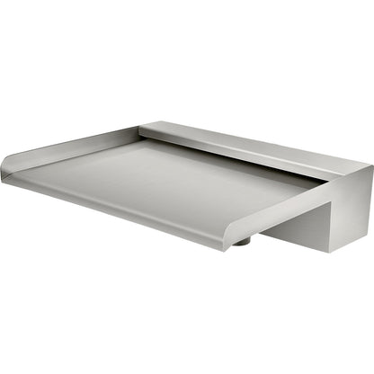 Waterfall Blade, 30cm Stainless Steel Waterfall Spillway, Rectangular Waterfall Pool Fountain, Cascade Blade with Connector, Hose, Clamp & PTFE Tape, Water Blade for Koi Fish Pond, Water Feature