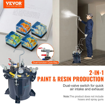 10L Resin Pressure Pot with Dual-Valve Design for Efficient Spray Painting
