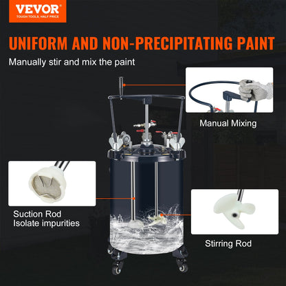 VEVOR Spray Paint Pressure Pot Tank, 30L/8gal Air Paint Pressure Pot with Manual